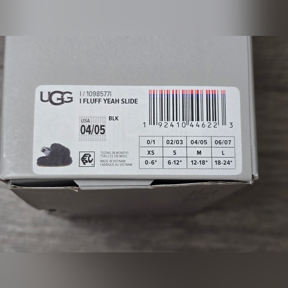 UGG Fluff Yeah Slide Infant Black NWT Fur Cozy Comfy Size Medium 04/05 - Picture 5 of 9